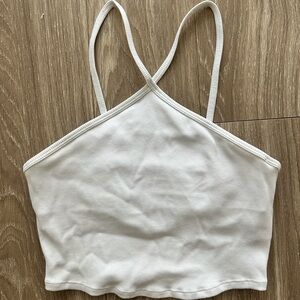 ALO Yoga White Ribbed Tank